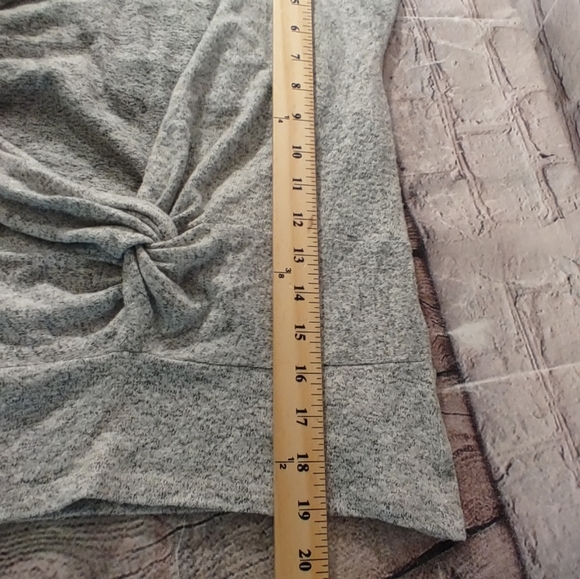 Free People Twist Front Crop Heather Grey Sweater S - Picture 8 of 13